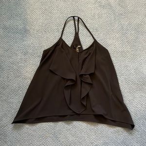 AQUA Black Racerback Top, Size Small